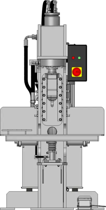 Model of paving stone splitter - front view
