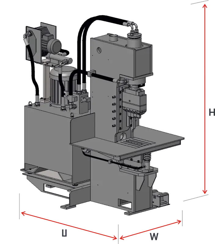 Paving stone splitter - main dimensions