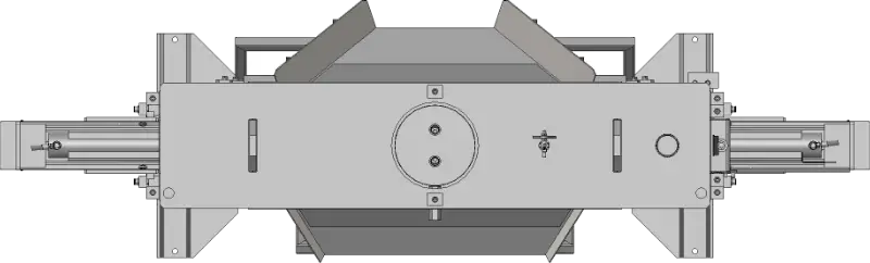 Cut (sawn) stone slab splitter model - top view