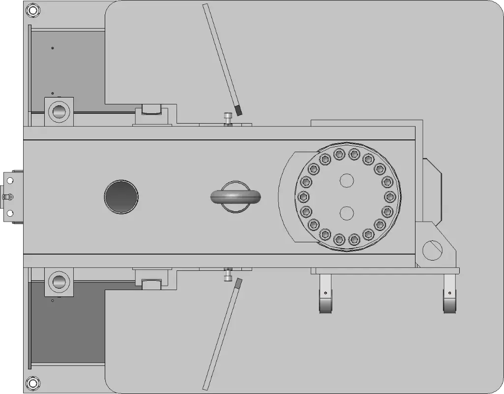 Model of building stone splitter - top view