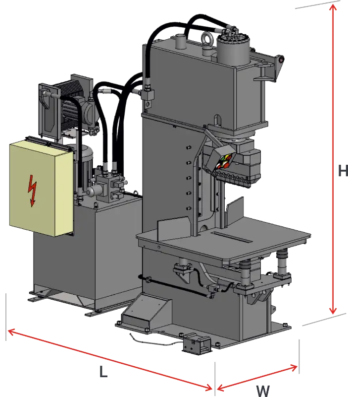 SLG series stone splitter - main dimensions