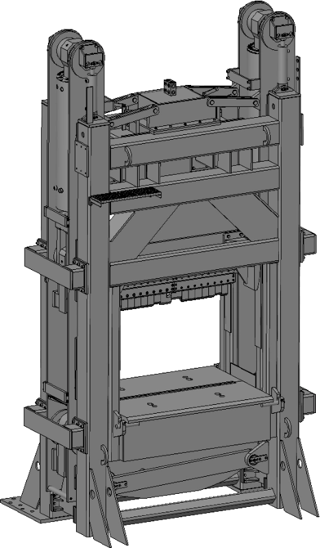 Large stone blocks splitter (guillotine) model - perspective